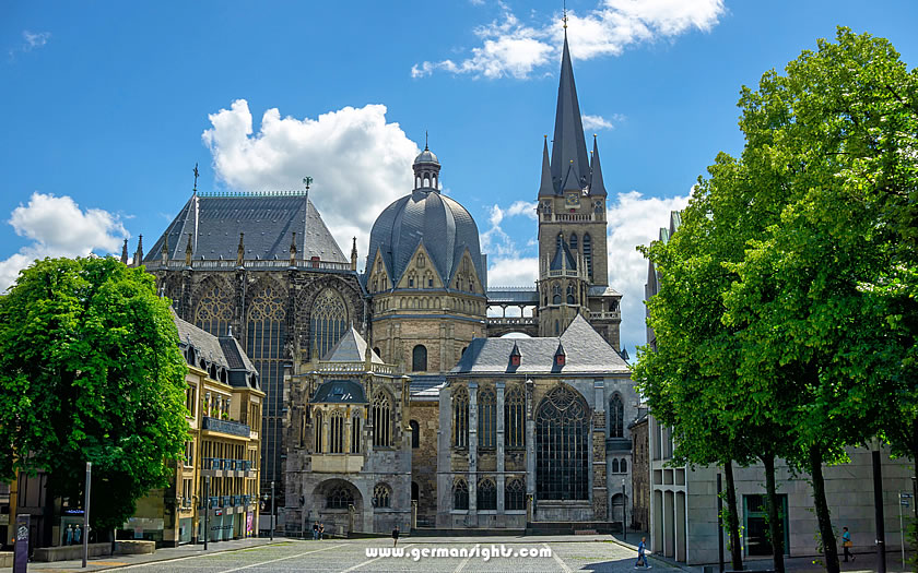 The historic cathedral in Aachen