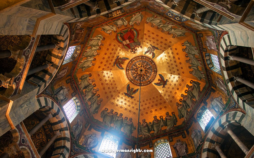 Geometric mosaic decoration in Aachen cathedral