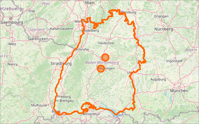 Map of Baden-Württemberg