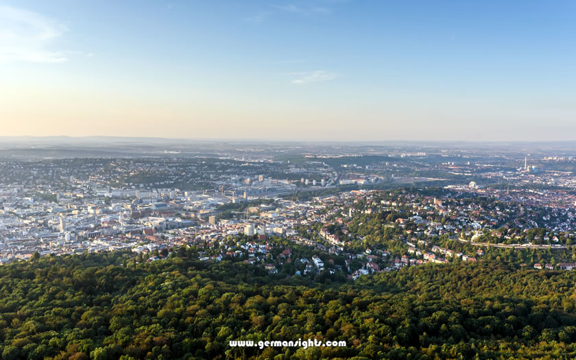 A view over Stuttgart Germany from one of the hills in the city