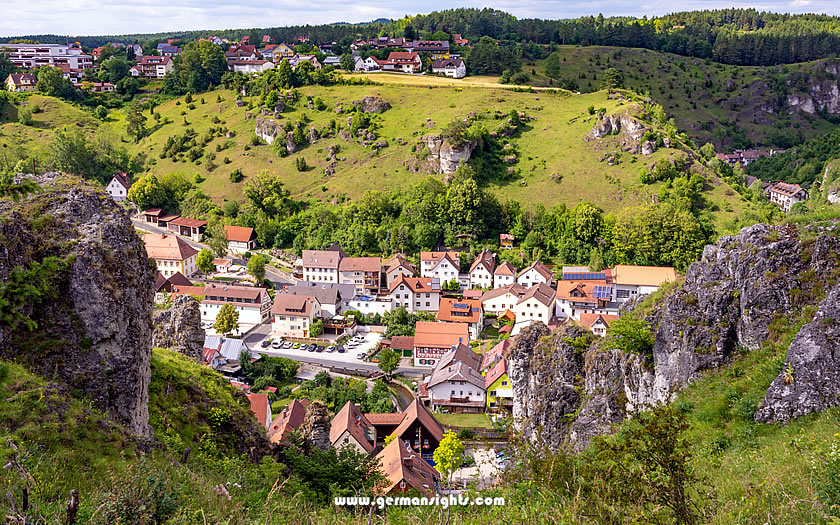 View over Pottenstein in Franconian Switzerland