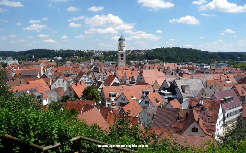 View over Biberach an der Riss from the old town walls