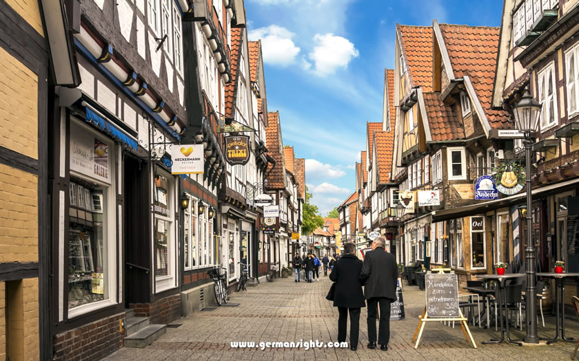 Pedestrians in Celle old town