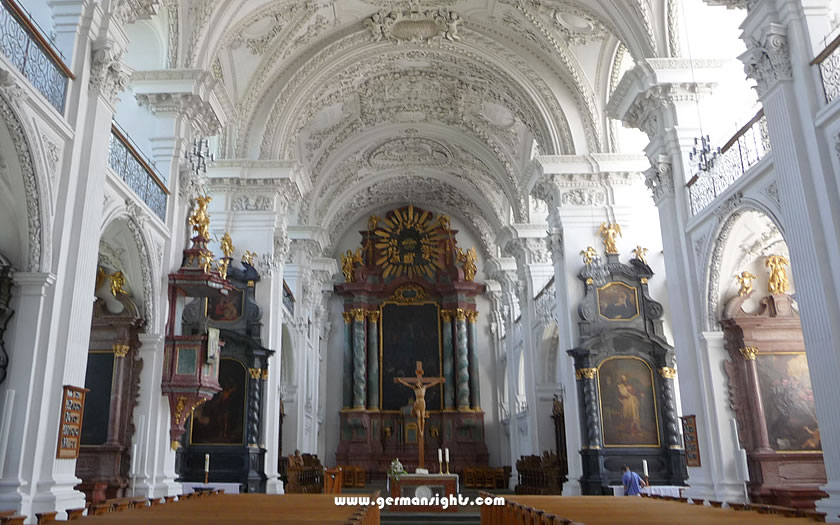 The interior of the Schlosskirche church, Friedrichshafen