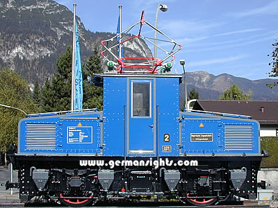 One of the old engines used by the mountain railway in Garmisch-Partenkirchen, Germany