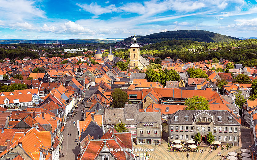 View over Goslar in the Harz region