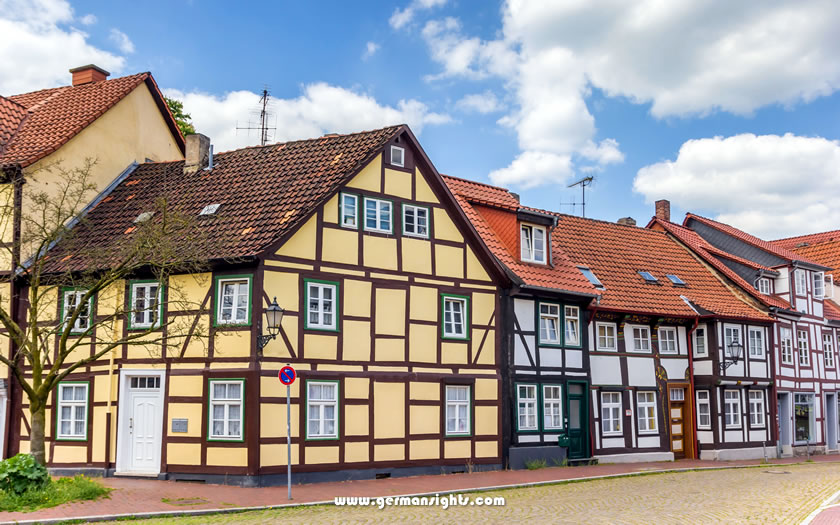 Historic half-timbered houses in Hamelin
