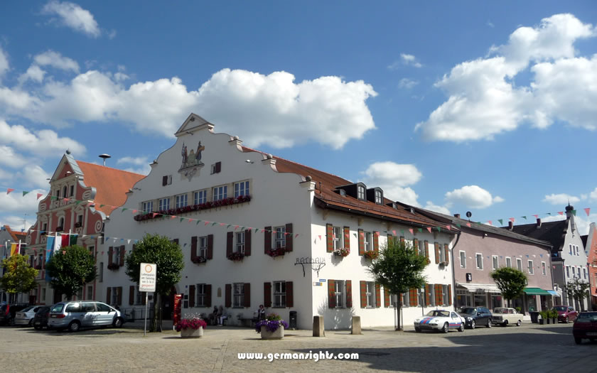 The town hall in the historic centre of Kelheim