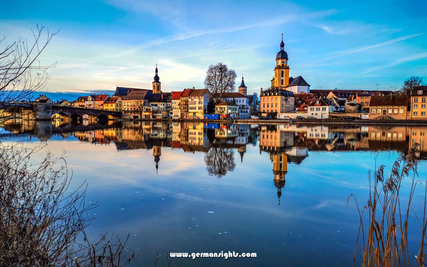 View of Kitzingen in northern Bavaria