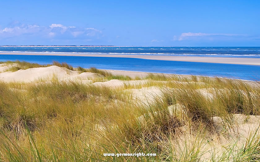 The sand dunes and beach at Langeoog