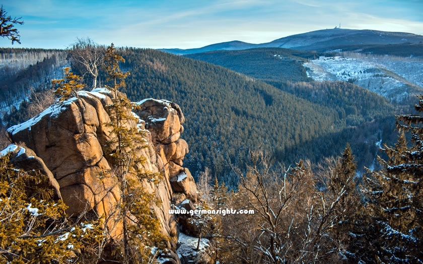 The Rabenklippe rock formation in the Harz Mountains