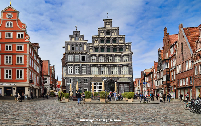 Distinctive architecture on Am Sande in Lüneburg