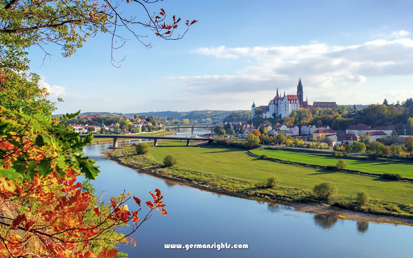 View of Meißen on the Elbe river