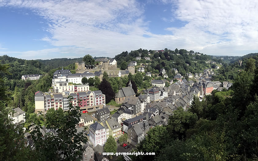 View over Monschau in the Eifel region