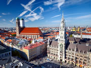 The town hall and Frauenkirche in the centre of Munich
