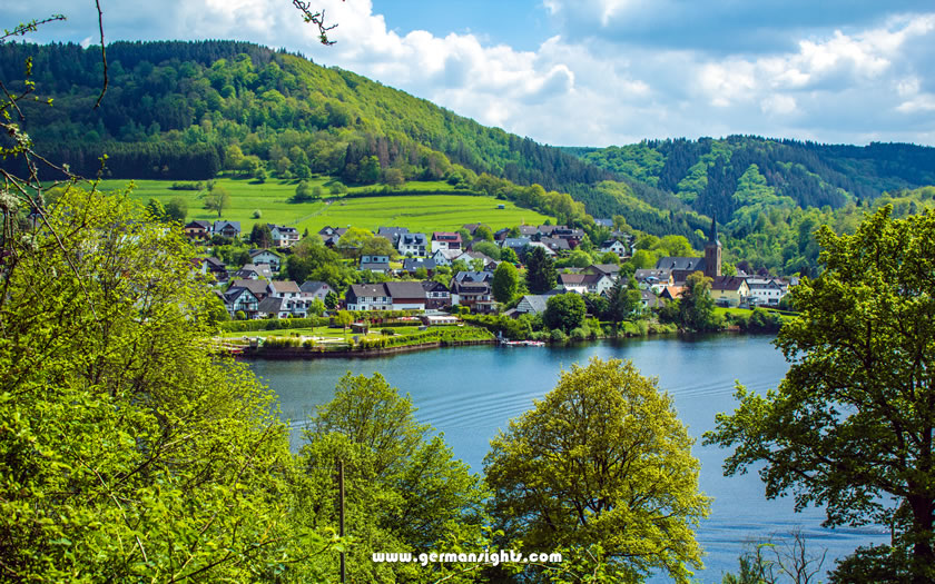 Lake Rursee in the Eifel Mountains