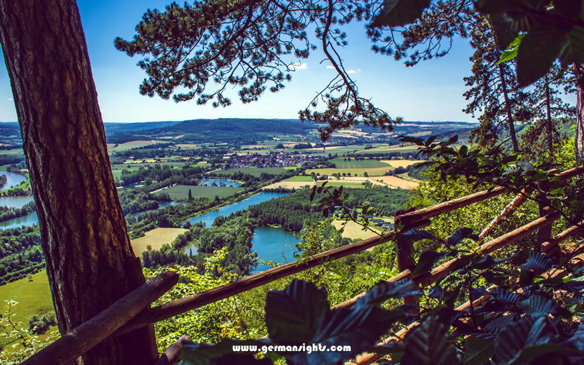 View down to the Weser river