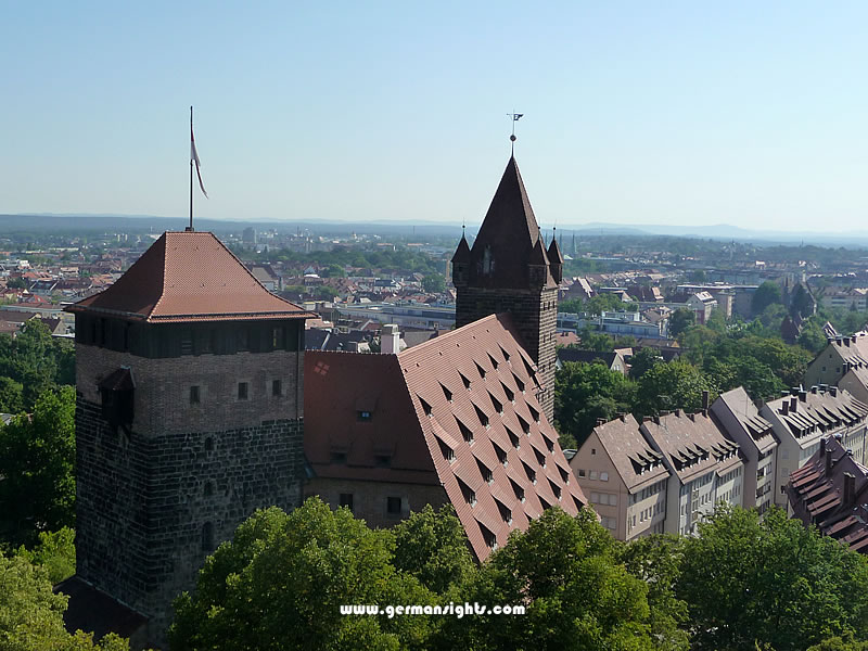 Part of the castle complex on the sandstone hill above Nuremberg old town.