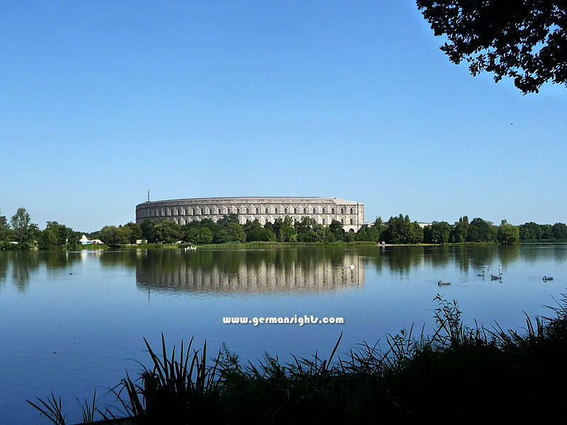 The Kongresshalle seen across the Duzendteich lake