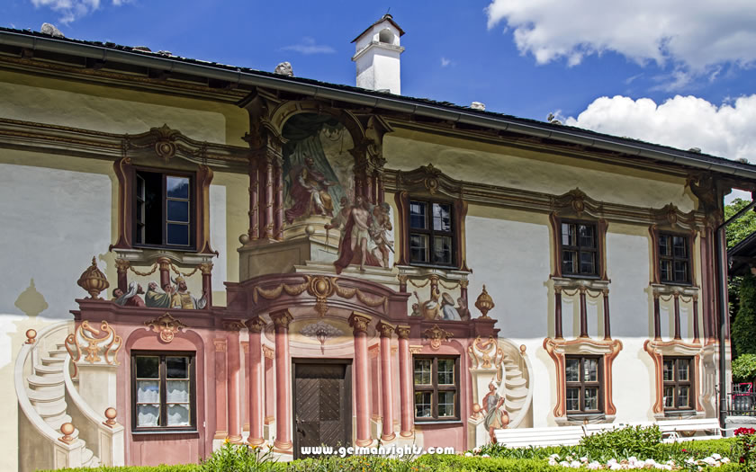 The Pilatus House in Oberammergau with its fresco paintings
