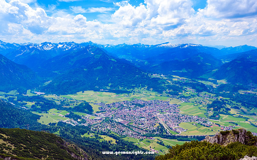 View over Oberstdorf in the Allgäu region