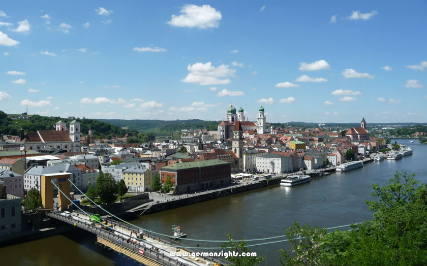 View over Passau from the Obere Veste