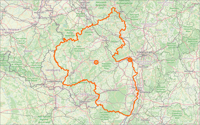 Map of Rhineland-Palatinate