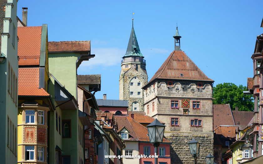 The Black Tower (Schwarzes Tor) at the top of the main street in Rottweil