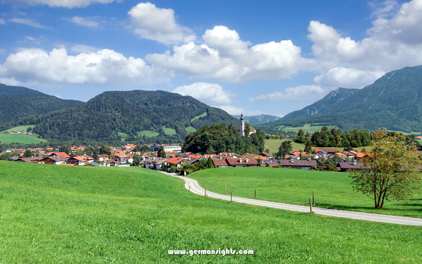 A view across Ruhpolding and the valley