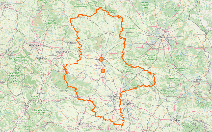 Map of Saxony-Anhalt