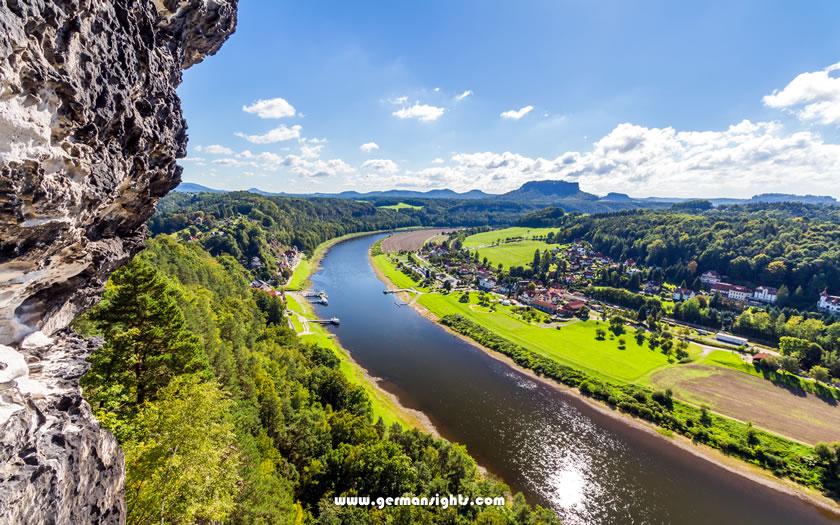 The River Elbe viewed from the Bastei rocks
