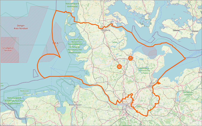 Map of Schleswig-Holstein