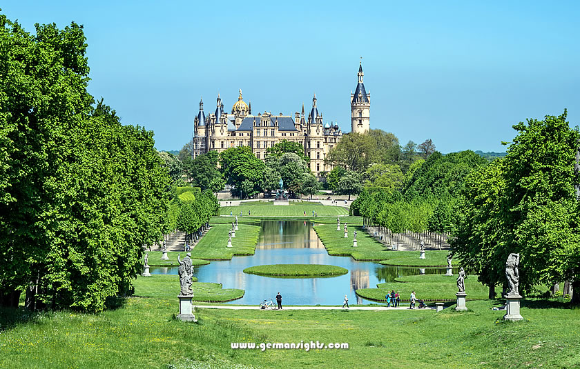 View of Schwerin castle gardens