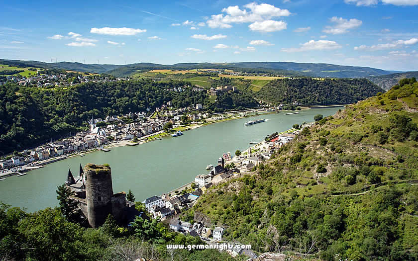 A view of St Goar and St Goarshausen