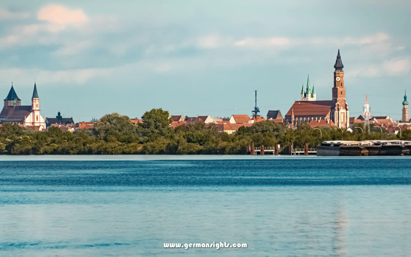View across the Danube river to Straubing