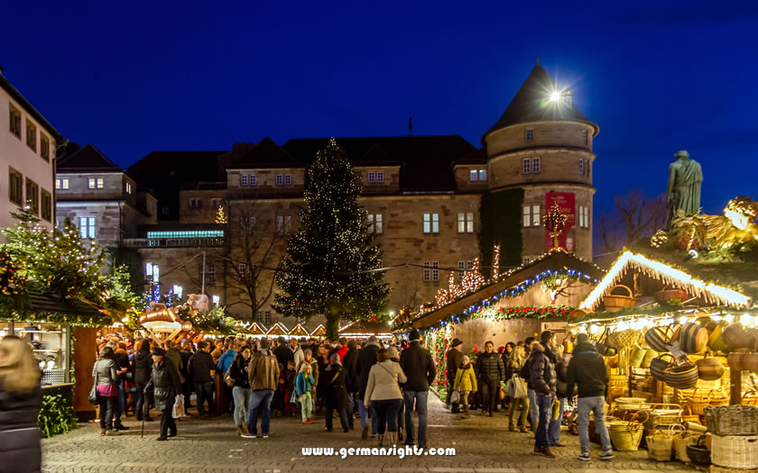The Christmas market near the Old Palace in Stuttgart