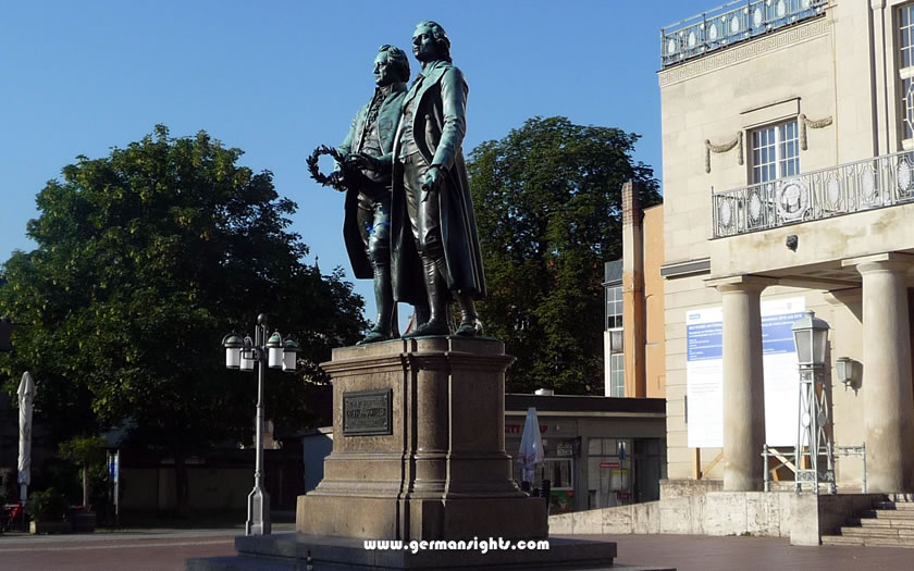 Statues of Goethe and Schiller in Weimar